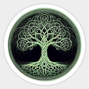 Green and black Celtic Tree Sticker